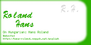 roland hans business card